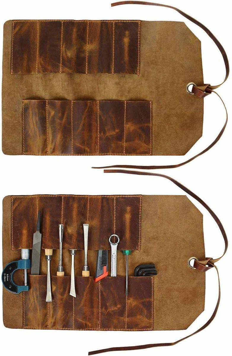Leather Tool Roll Up Tool Kit Pouch - Leather Tools/Cutlery