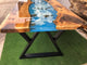Customized Ocean Theme epoxy Resin Solid Wood Opaque Table, Dining Table, Living Room Table, Wooden Epoxy Coffee Table, Side Table