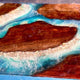 Epoxy Resin Handmade Ocean Island Beach Art Solid Wood Customize Tables