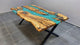 Customized Large Epoxy Table, Pear Green Multi River Flow, Resin Dining Table for 2, 4, 6, 8, Epoxy Coffee Table, Living Room Table, Home décor