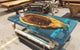 Natural Wood Unique Clear Blue Epoxy Dining Table Coffee Table End Table Bar Counter Top Living Room Table Resin Table Resin Art Wooden Table Home Décor