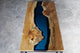 TUZECH Natural Wood Resin Unique Transparent River Look Epoxy Table Coastal Table Top Dining Table Coffee Table Side/End Table Home Décor