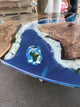 TUZECH Sea Scape Aquarium Look Epoxy Resin Round Coffee Table with Star, Shell & Rock Dining Room Table Living Table Bar Counter Table Patio Table Side/End Table Home Decor