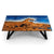 Unique Deep Blue Star and Shell Sea Look Coastal Table Top Dining Table Living Room Stones Table for 2, 4, 6, 8 Coffee Table Side/End Table Patio Table Walnut Table
