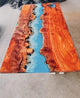 Custom Made Blue River Feel and Stone Resin Table Epoxy Dining Table Coffee Table End Table Bar Counter Top Living Room Table Wall Art Wooden Table