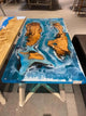 TUZECH Custom Made Mini Wood Island with Ocean Waves Look Epoxy Table Dinning Table Resin Coffee Table Side/End Table Bar Counter Epoxy Living Room Table Home Décor