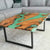 Custom Made Wood with Multi Green River Look Epoxy Dining Table Resin Coffee Table End Table Bar Counter Top Living Room Table Wall Art Wooden Table Home Decor