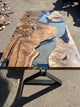 Customized Large Epoxy Table, Clear Resin Dining Table for 2, 4, 6, 8 Transparent with Wood Table, Epoxy Coffee Table, Living Room Table, Home décor
