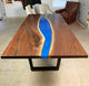 Customized Large Epoxy Table, Epoxy River Table with Dark Wood, Resin Dining Table for 2, 4, 6, 8, Epoxy Coffee Table, Living Room Table, Home décor