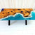 Blue Desert Ocean Look Epoxy Resin Dining Table Coffee Table End Table Wooden Table Living Room Table Bar Counter Home Décor Side Table top