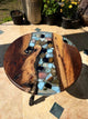 Personalized Round Clear Epoxy Resin with Blue Pebbles Ocean Look Coffee Table Patio Table Console Table Side Table Centre Table Living Room Table