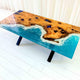 Blue Desert Ocean Look Epoxy Resin Dining Table Coffee Table End Table Wooden Table Living Room Table Bar Counter Home Décor Side Table top