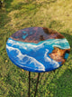 Custom Beach Look Epoxy Resin Round Dining Table Coffee Table Centre Table Live Edge Table Console Table Living Room Table Study Table Patio Table End/Side Table