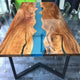 Personalized LARGE EPOXY TABLE, Resin Dining Table For 2 , 4 , 6, 8 River Dining Table Top, Wood Epoxy Coffee Table Top, Living Room Table-Tuzech store