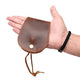 Thick Leather Slapjack Vintage Coin Purse/Slap Polish Sap Wallet Handemade Mini Leather Coin Purse Outdoor Men EDC Self-Defense Multi-Tool Bourbon Brown (Small)-Tuzech store
