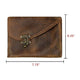 Tuzech Petit Vintage Leather Clutch Bag Handmade Brown color (7.75x6.25 Inches)-Tuzech store