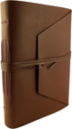Large Genuine Leather Expedition Journal / Sketchbook - 380 Pages - 9" x 12" - Vintage Style - Rich Dark Brown-Tuzech store