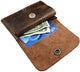 Tuzech Leather Double Pouch Card Wallet Holder Case Cash Organizer Accessories, Handmade:: Bourbon Brown (4.75x3 Inches)-Tuzech store