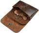 Tuzech Leather Double Pouch Card Wallet Holder Case Cash Organizer Accessories, Handmade:: Bourbon Brown (4.75x3 Inches)-Tuzech store