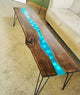 TUZECH Epoxy Table Top Fully Customised Thick Resin River Table Indoor Outdoor Wooden Table Top (64 X 16 Inches)