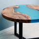 Customized Epoxy Resin, Turquoise Blue Table, Solid Wood Table, Epoxy River Top for 2, 4, 6, 8 Coffee Table Top, Living Room Table, Epoxy Bar Counter-Tuzech store