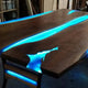 Customized Large nightglow EPOXY Table, Resin Dining Table for 2, 4, 6, 8 River Dining Table Top, Wood Epoxy Coffee Table Top, Living Room Table-Tuzech store