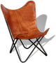 PINDIA Star and Butterfly Chair Brown Leather Butterfly Chairs Handmade with Powder Coated Steel Frame-Tuzech store