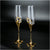 TUZECH - 2Pcs/Set Wedding Crystal Champagne Glasses Gold Metal Stand Flutes Wine Glasses Goblet Party Lovers Valentine's Day Gifts Holiday Party Supplies Decoration (200ml )-Tuzech store