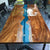 Tuzech Epoxy Table Top Fully Customised Thick Resin River Table Indoor Outdoor Coffee Table Top Wooden Dining Table Top-Tuzech store