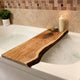 TUZECH Epoxy Live Edge Customized Thick Solid Wood Bathtub Tray-Tuzech store