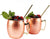 HandCrafted Moscow Mule Hand Hammered Copper 16 Ounce Drinking Mugs Set Classic Riveted Handles-Tuzech store