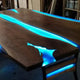 Customized Large nightglow EPOXY Table, Resin Dining Table for 2, 4, 6, 8 River Dining Table Top, Wood Epoxy Coffee Table Top, Living Room Table-Tuzech store