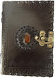 ININDIA Handmade Pure Leather Diary Leather Journal for Men and Women -Office Home Daily Use, Poem Writing with Lock Diary 7 Inches and Luck Stone (Black)-Tuzech store