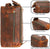 Tuzech Vintage Full Grain Leather Handmade Travel Toiletry Bag Vintage Travel Shaving & Dopp Kit : for Toiletries, Cosmetics & More (Dark Brown)-Tuzech store
