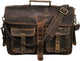 Vintage Handmade Leather Messenger Bag for Laptop Briefcase Best Computer Satchel School Distressed Bag 18 inches (Brown)-Tuzech store