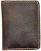 Leather Bifold Wallet Holds Travel Front Pocket Pouch Vintage Handmade Leather 6.5X 4 inches (Brown)-Tuzech store