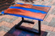 Customized Large Unique Blue EPOXY Table, Resin Dining Table for 2, 4, 6, 8 River Dining Table Top, Wood Epoxy Coffee Table Top, Living Room Table-Tuzech store