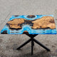 TUZECH Blue Ocean and Island Design Epoxy Table, Luxury Table for Home Decoration, Solid Wood Island Designed Dining Table