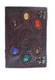 Avengers embossed 10 inches Handmade Leather Journal With Stones / Art Sketchbook & Travel diary with Vintage lock Latch-Tuzech store