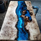 Customized Large EPOXY Table, Resin Dining Table for 2, 4, 6, 8 River Dining Table Top, Smoky River, Wood Epoxy Coffee Table Top, Living Room Table-Tuzech store