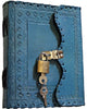 TUZECH Leather Genuine Journal Leather Vintage Diary to Write Poems, Leather Notebook Useful Personal Memoir with C-Lock 7 Inches [Blue]-Tuzech store