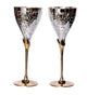 TUZECH Engraved Silver-Plated Pure Brass Wine Goblets Champagne Flutes For Bride and Groom Ideal For Wedding Gift Set of 2 Wine Toasting Glasses-Tuzech store