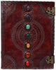 TUZECH Seven Chakra Medieval Stone Embossed Handmade Jumbo Leather Journal Book of Shadows Notebook Office Diary College Poetry Sketch 22 Inches-Tuzech store